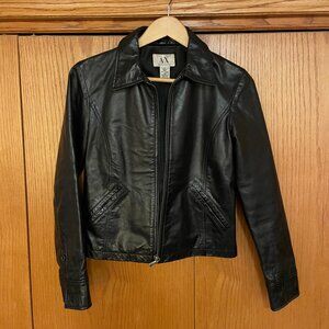 VERY SORRY, SOLD — Armani Exchange vintage 90s minimalist leather jacket